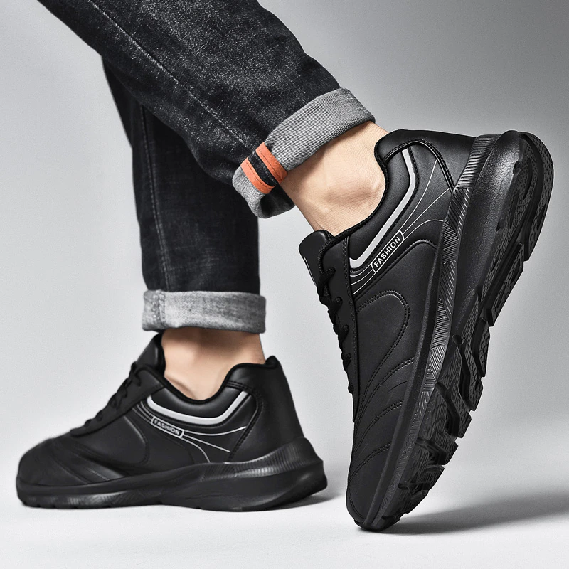 Summer Autumn Men Shoes Fashion White Sneakers Light Sport Shoes Black Leather Running Spring Winter Warm Shoes Large Size