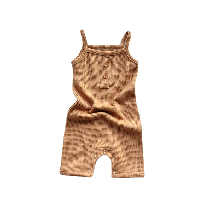 New Baby Waffle Rompers Summer Cotton Newborn Bodysuits Baby Boys Girls Sleeveless Jumpsuits Infant Clothing