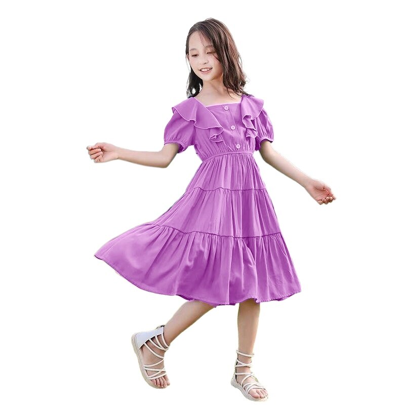 Summer Dresses for Girls New Casual Children Princess Short Sleeve Beach Dress Clothes for Newborns