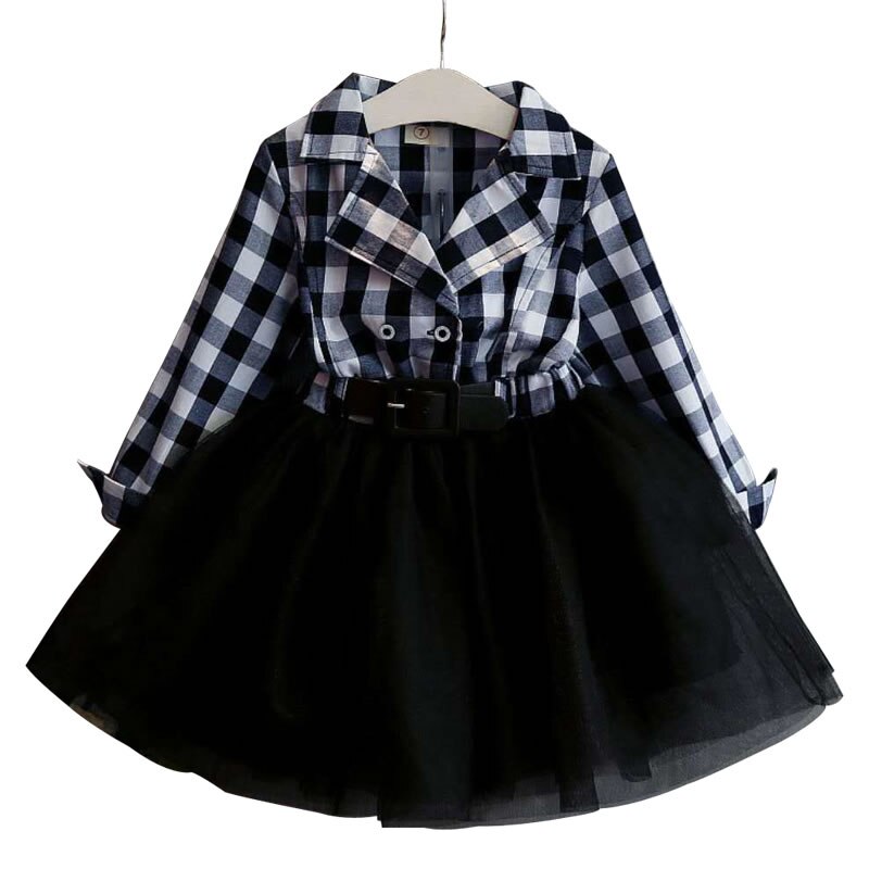 Christmas Costume For Baby Girl Plaid Lace Dress F...