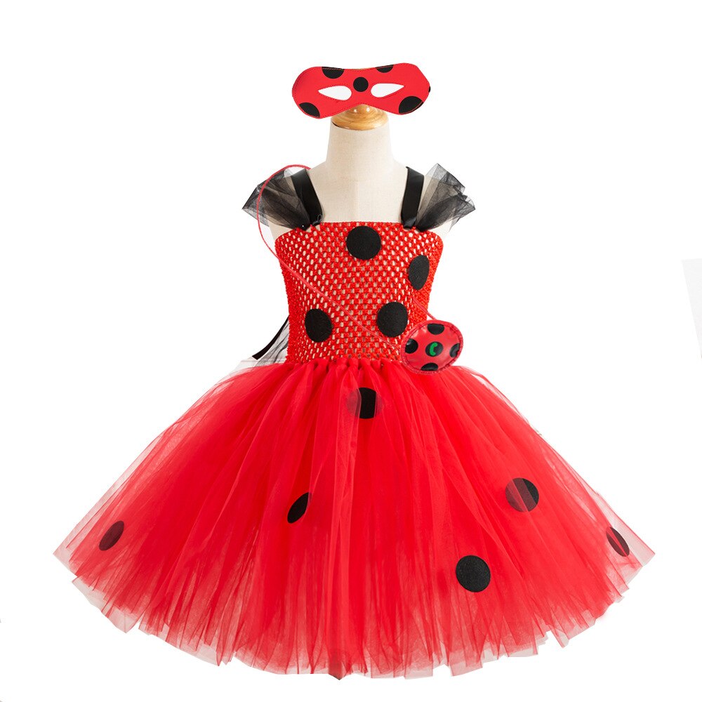 New Princess Dresses for Girls Cartoon Ladybug Gir...