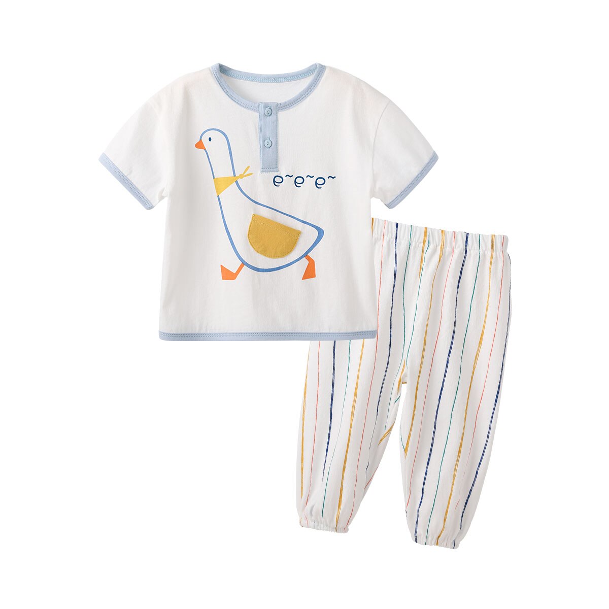 Toddler Unisex 2 Pack Clothing Set Short Sleeve Cotton Baby Pajamas Cartoon Baby Sleepwear Summer Baby Boy Girl Clothes