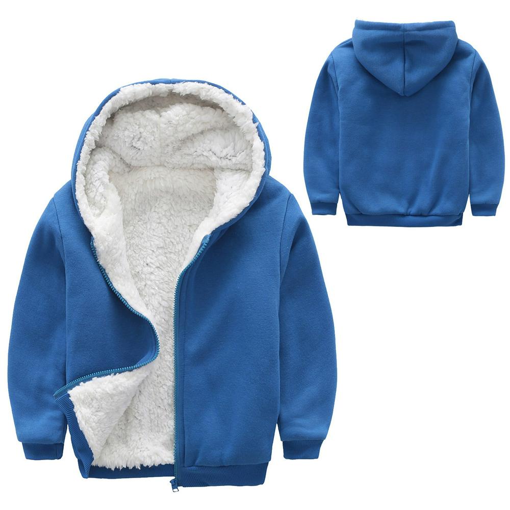 Children Clothes Boys Jackets Pure color Hooded Wo...