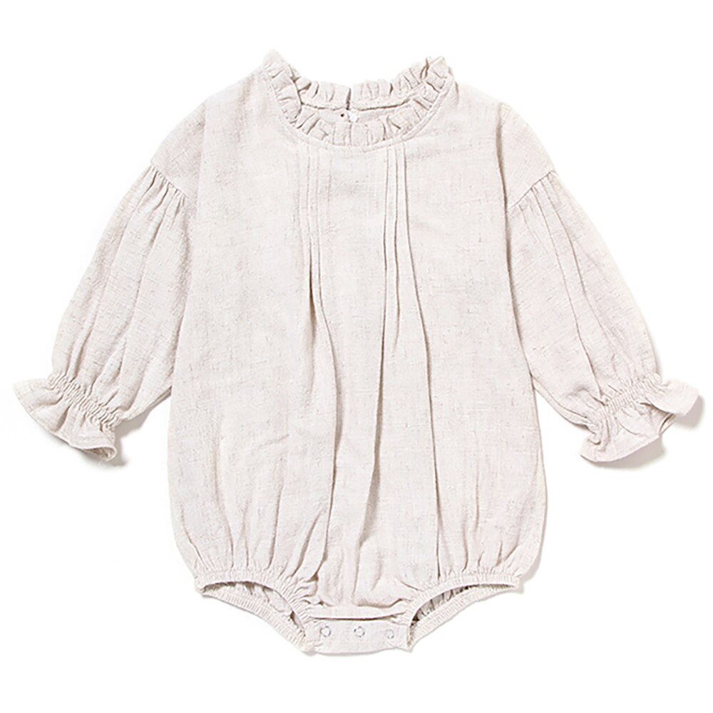 Baby Body Long Sleeve Bodysuit Romper Spring Autumn White Soft Baby Peleles Jumpsuits Cotton Clothing With Ruffle Collar
