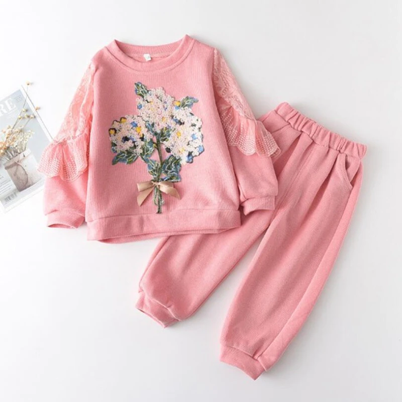 Baby girls denim 3pcs clothing sets autumn kid girls fashion coat tops pants tracksuits spring clothing children casual outfits