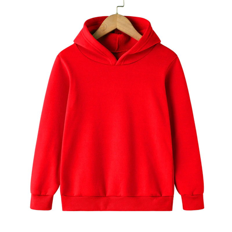 Children Black Blue White Red Pure Cotton Sweater Hoodies Kids Jogging Solid Color Hoodie Spring And Autumn Boys Girls Clothes