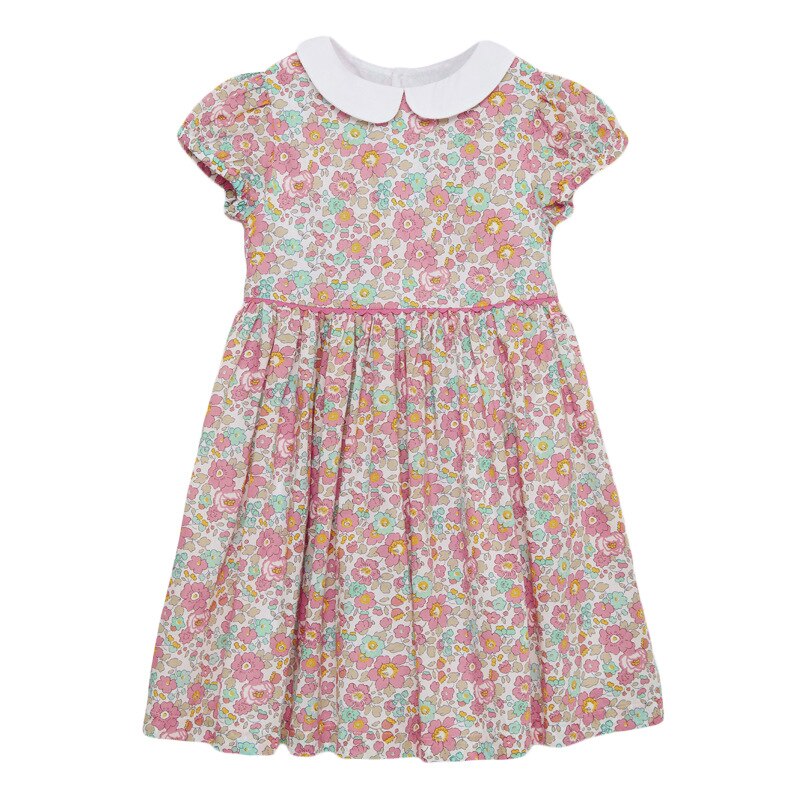 Summer Printed Flower Dress Baby Girls Cotton Children Casual Clothes Pretty for Kids