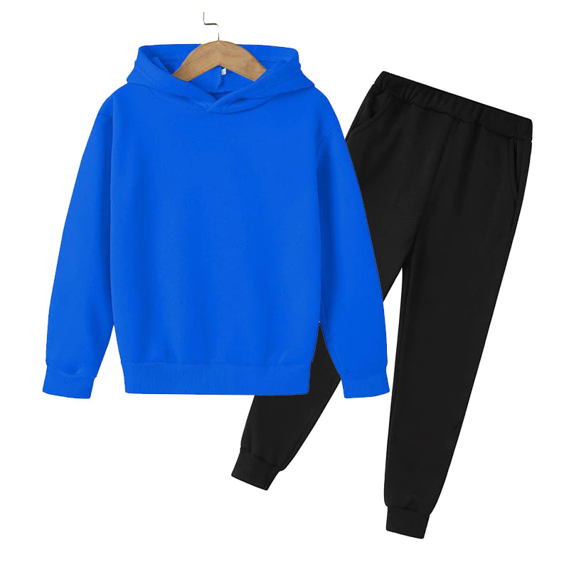 Solid Color Sweater Set Children Simple Sportswear Boys Clothing Children Hoodie Sweatpants Fashion Casual Versatile