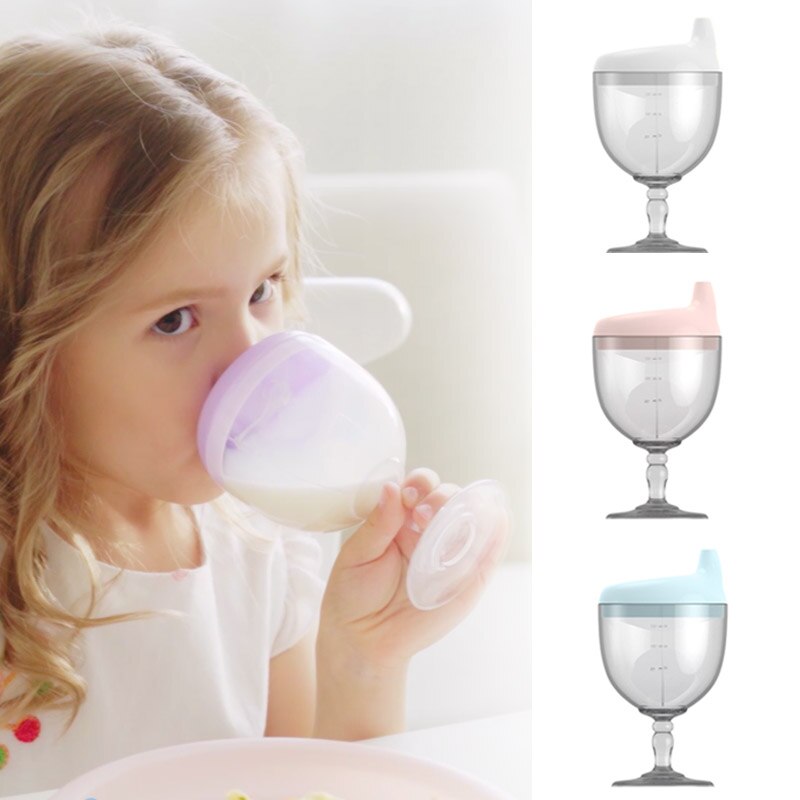 150ml Baby Infant Learning Drinking Bottles Creative Wine Glass Shaped Kids Toldder Nursing Bottle Feeding Goblet Duckbill Cup