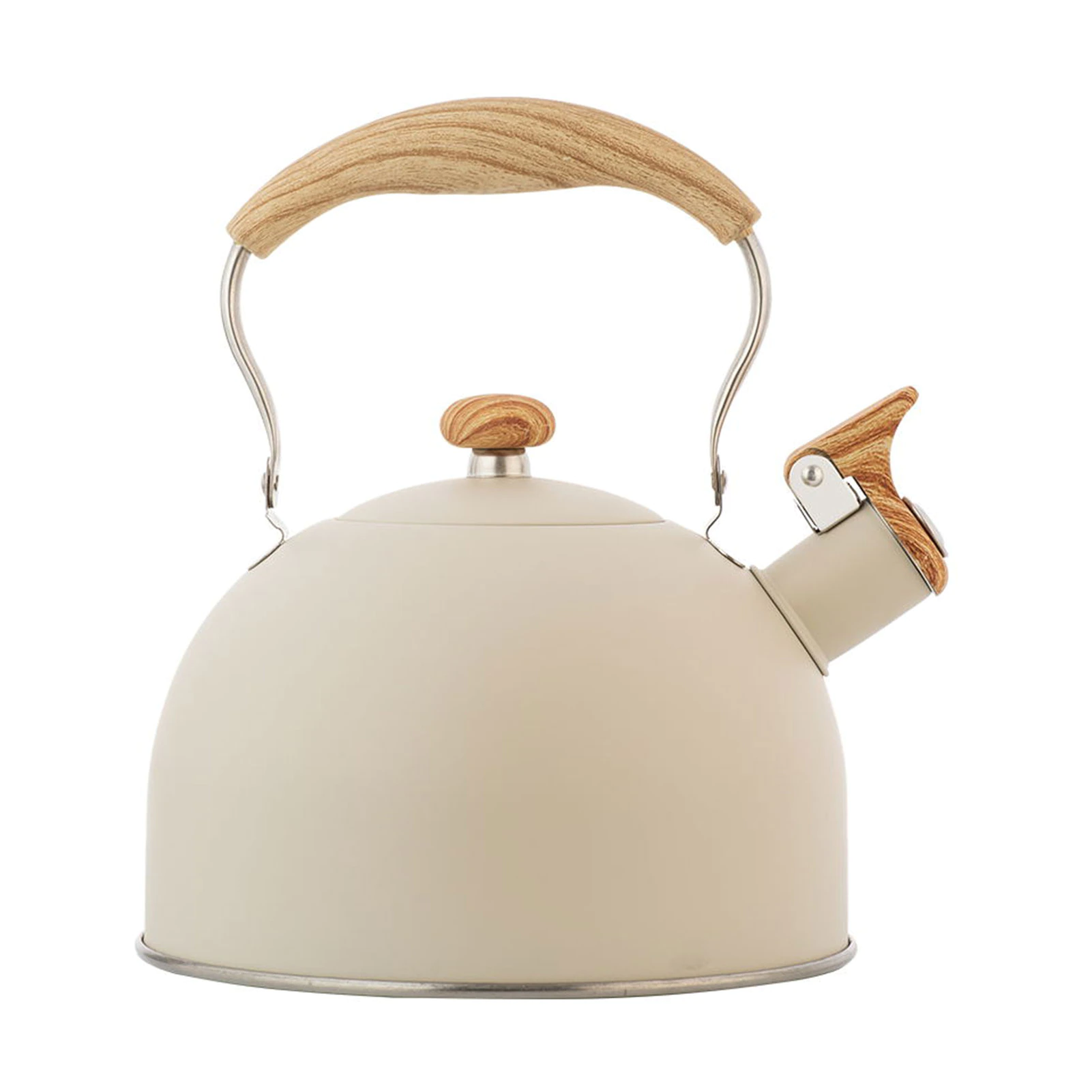 Stainless Steel Whistling Tea Kettle Matte Stovetops Enamel Food Grade Teapot with Heat-proof Handle for Gas Induction Cookers