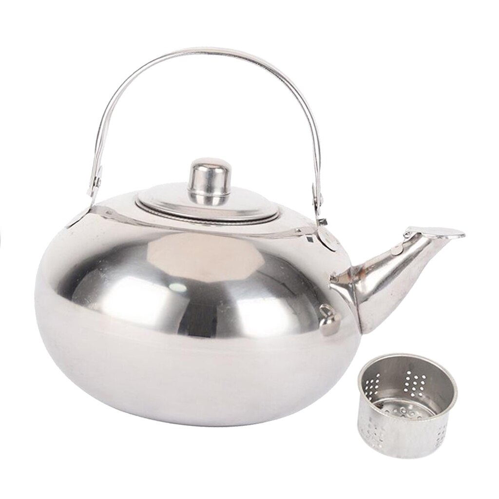 Stainless Steel Teapot Coffee Pot Tea Kettle With Strainer Infuser Filter