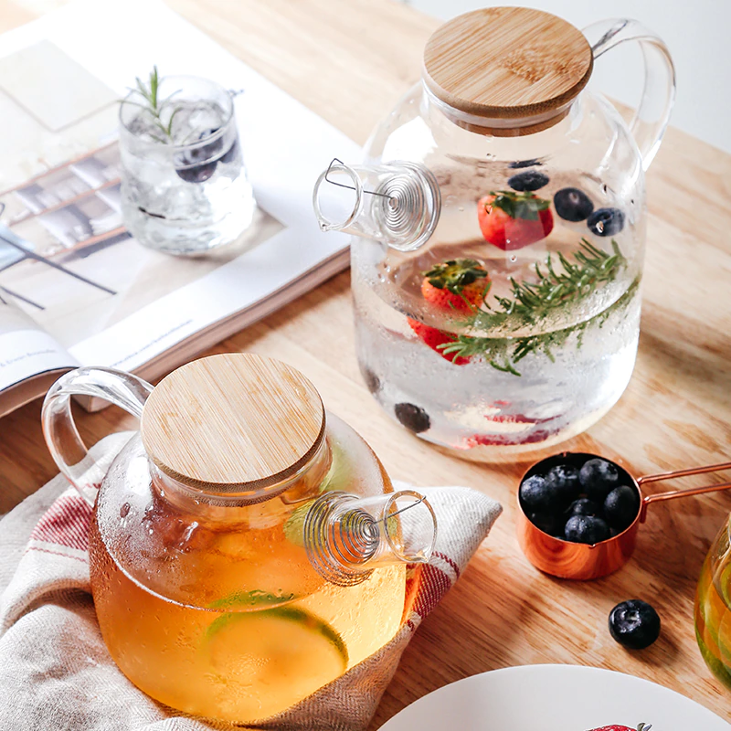BigTransparent Borosilicate Glass Teapot Heat-Resistant Large Clear Tea Pot Flower Tea Set Kettle Office Home Tool