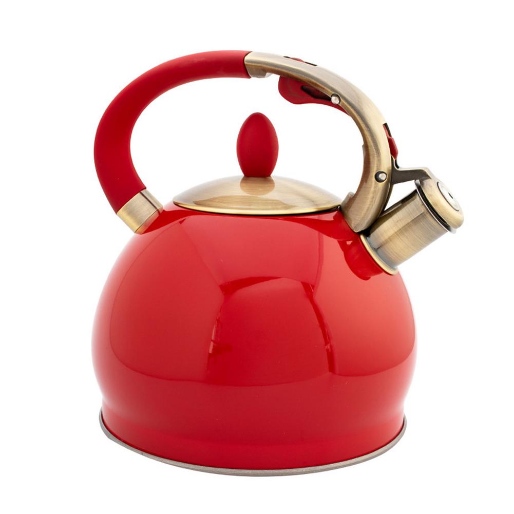 Whistling Kettle Electroplated Bronze Heat-resistant Handle Stainless Steel Whistle Tea Kettle Water Bottle Coffee Kettle