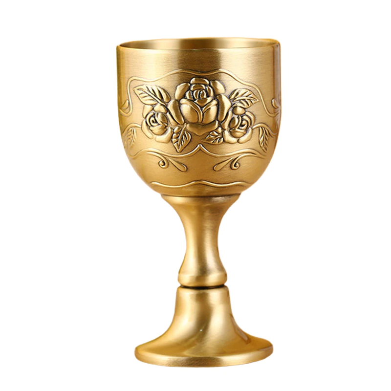 Metal Antique Bronze White Wine Cup Three-dimensional Relief Individuality Household Goblet