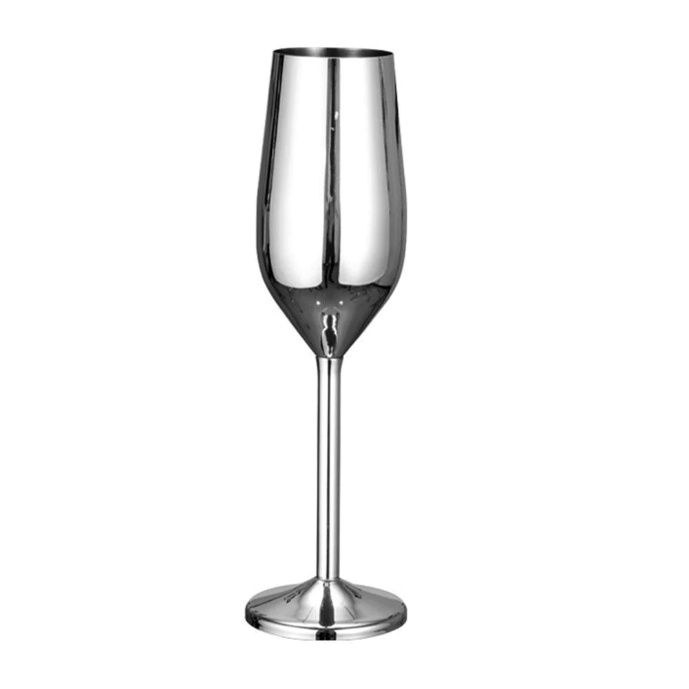 Stainless Steel Champagne Cup Wine Glass Cocktail ...