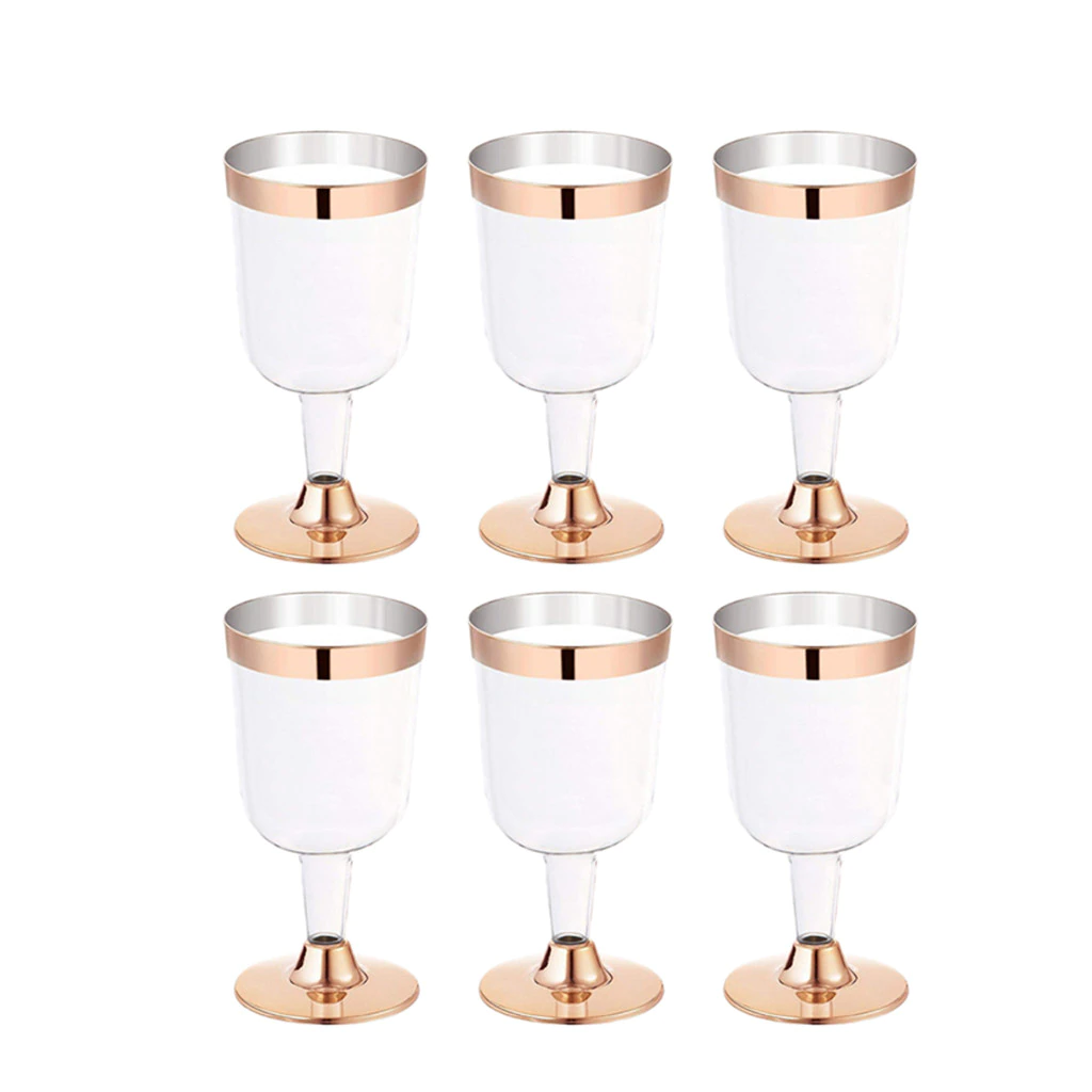 6PC High Quality Plastic Wine Glass Disposable Cup...