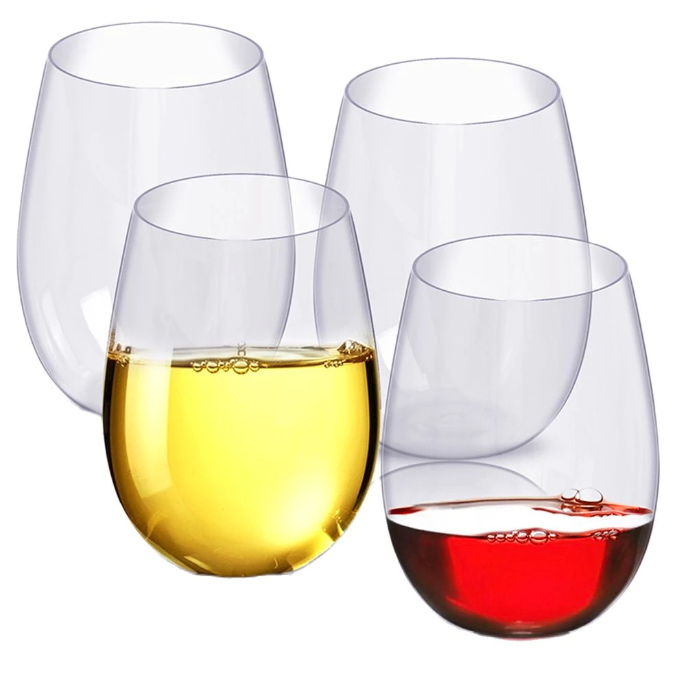 Shatterproof Plastic Wine Glass Unbreakable Red Wine Tumbler Glasses Cups Reusable Transparent Fruit Juice Beer Cup
