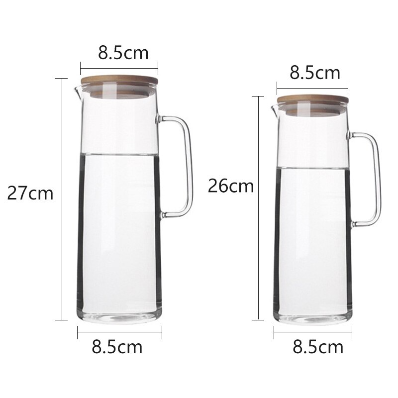 Glass Water Pot Cold Water Bottle Handle Water Kettle Transparent Heat Resistant Juice Teapot Pitcher Water Jug Kettle