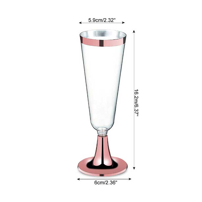 Disposable Cup Champagne Flute Red Wine Glass Plastic Cocktail Goblet Wedding Party Supplies Bar Drink Cup