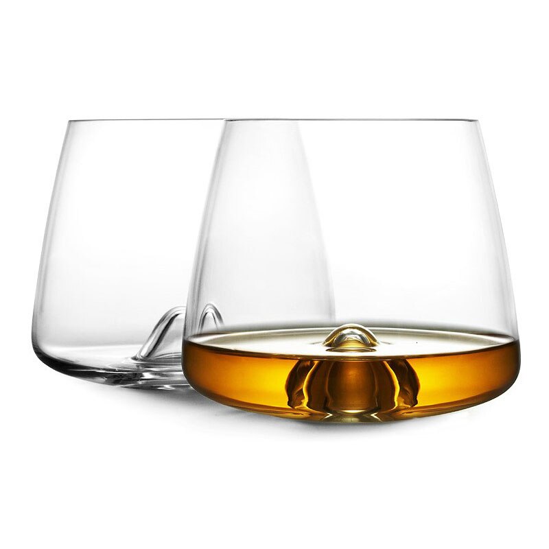 Crystal Scotch Whiskey Glass Rocks Glasses Tumbler Eddy Bottom Swirl Designer Wine Cup For Bar Whisky Shot Glass