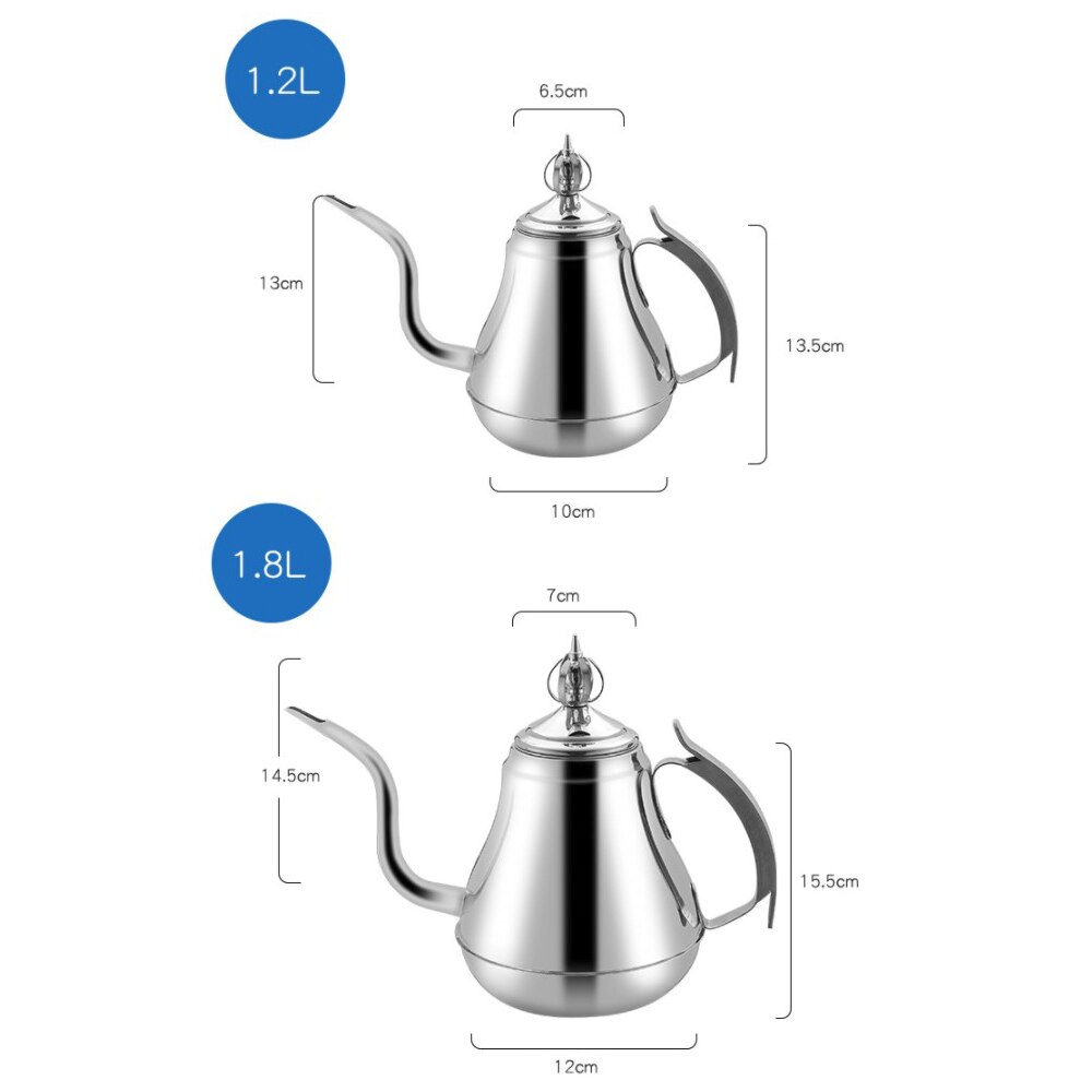 Gooseneck Kettle Stainless Steel Tea Pot with Tea Strainer Teapot Hotel Coffee Pot Induction Cooker Kettle Teaware Sets
