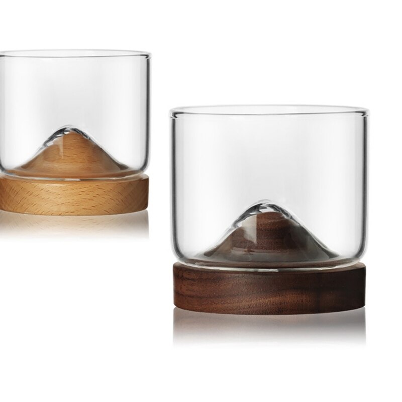 Wooden bottom glass small wine glass Irish whiskey glass Scotch whisky lovers wine glass