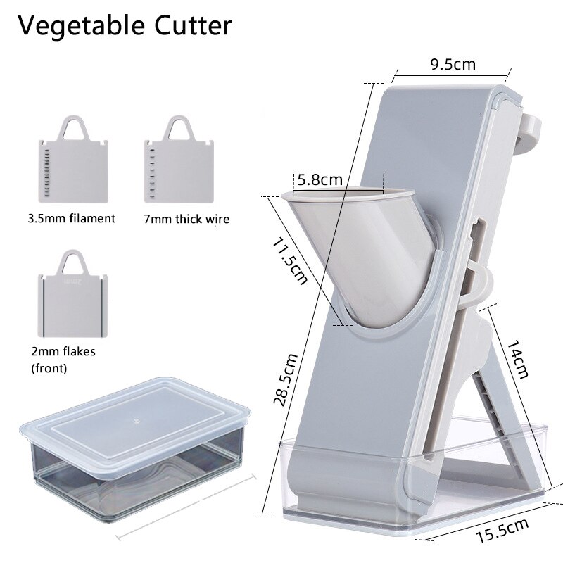 Multifunctional Vegetable Cutter Slicer Safe Slice Mandolin Manual Cutter Chopping Fruit French Fries Meat Onion Ginger