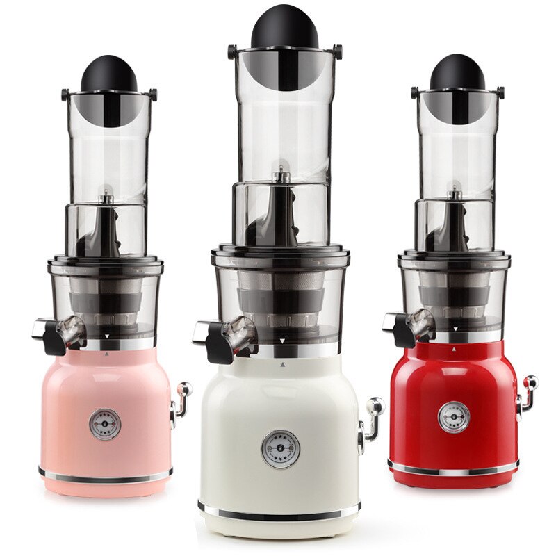 Slow Juicer Cold Press Extractor Filter Easy Wash Electric Fruit Juicer Machine Large Caliber Multi-Color Squeezer
