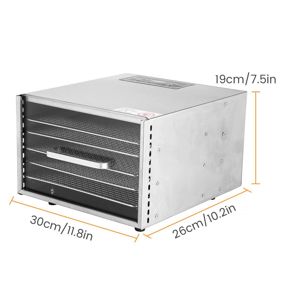 Trays Food Dehydrator Snacks Dehydration Dryer Fruit Vegetable Herb Meat Drying Machine Stainless Steel