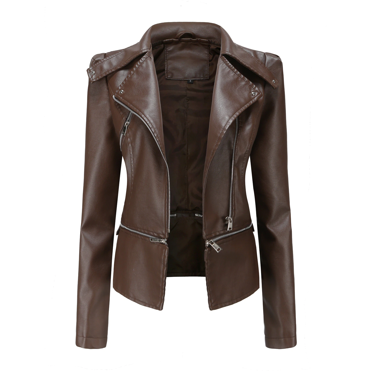 Women Leather Jacket Removable Women & Moto Biker Zipper Jacket Spring Autumn