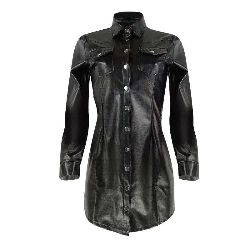 Faux Leather Jacket Women Black Plus Size Slim Lig...