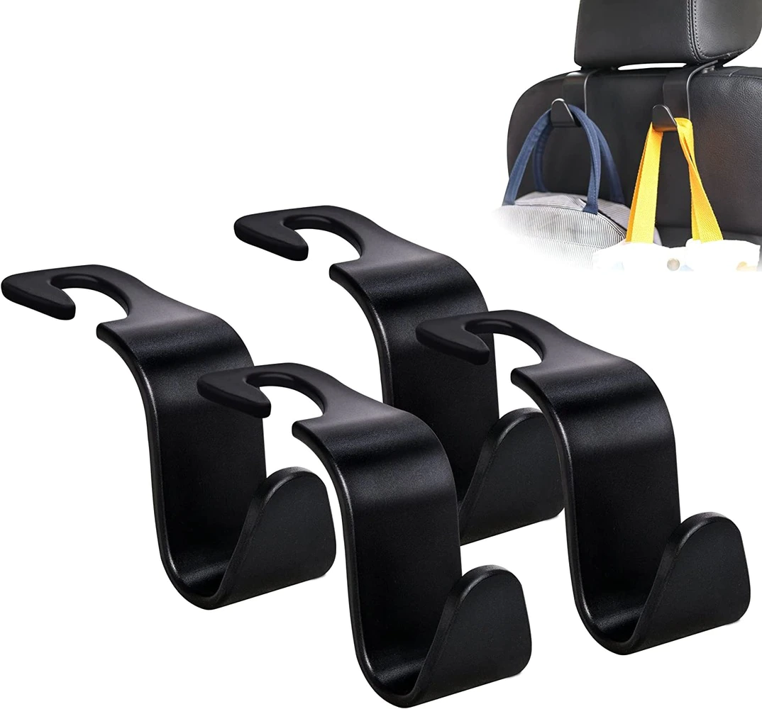 Car Seat Headrest Hook Hanger Storage Organizer Universal for Handbag Purse Coat fit Universal Vehicle Car Black S Type