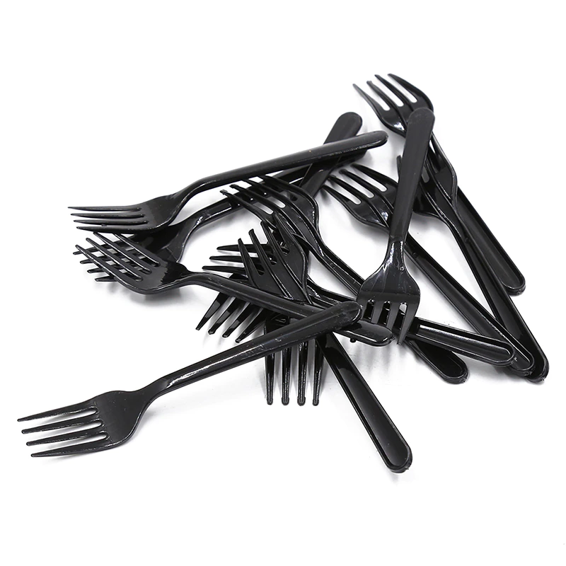 95Pcs/pack Long Handle Fork Reusable Plastic Disposable Forks Party Picnic Pack Tableware Thickening Fine Food Knife