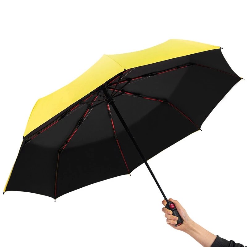 New Full Automatic Business Umbrella Three Folding Male Female Parasol Umbrella Rain Women Windproof Luxury Umbrella Men