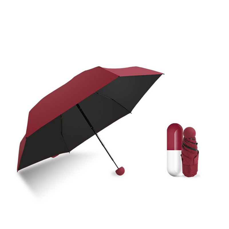 Mini folding umbrella lovely capsule shape Umbrella Rain Sun Parasol Anti UV Small Pocket Umbrellas for Women