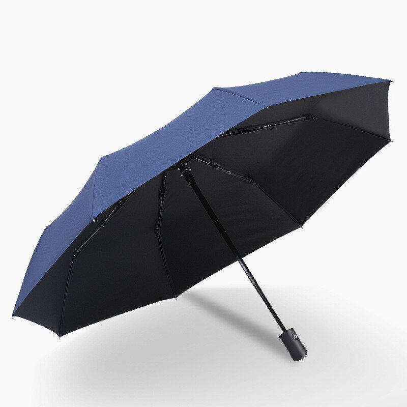 Automatic Rain &amp; Sun Umbrella Black Coating Parasol Anti-UV 3 Folding Wind Resistant Auto Luxury Big Windproof Women Men 8Ribs