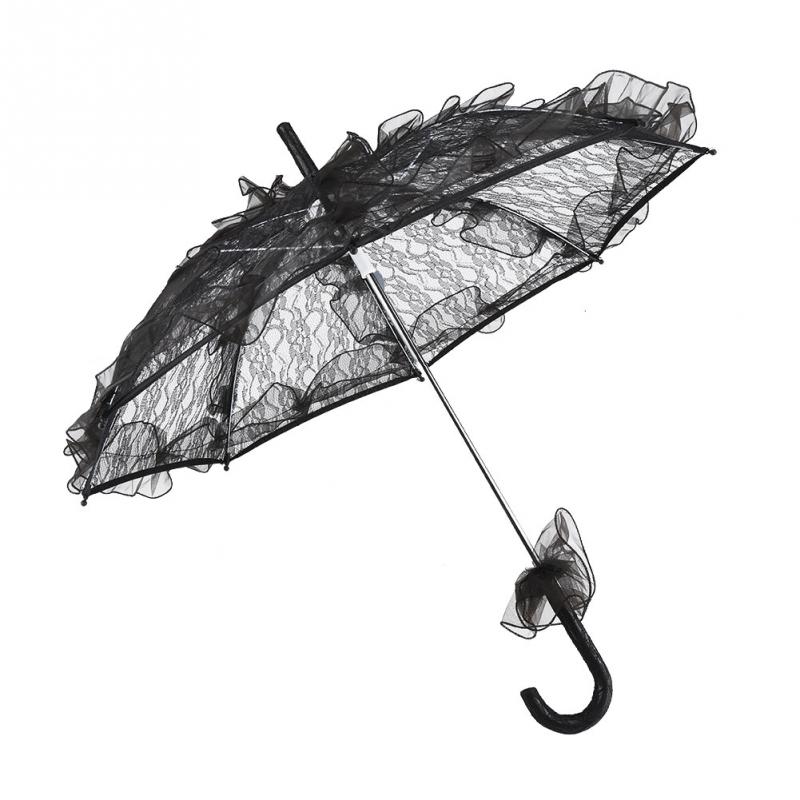 Vintage Black Color Lace Umbrella Parasol for Lady...
