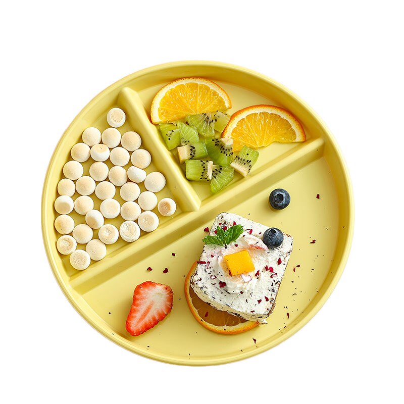 Compartment Plate For Food Round Plastic Dinner Plates Dinnerware Dining Plate Serving Dishes Cake Salad Kitchen Plates