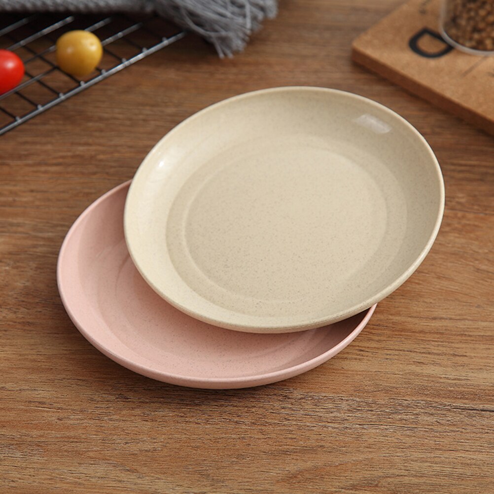 Wheat Straw Plate Portable Reusable Eco-Friendly Unbreakable Dinner Plates Restaurant Specialty Saucer Plastic For Picnic Dishes