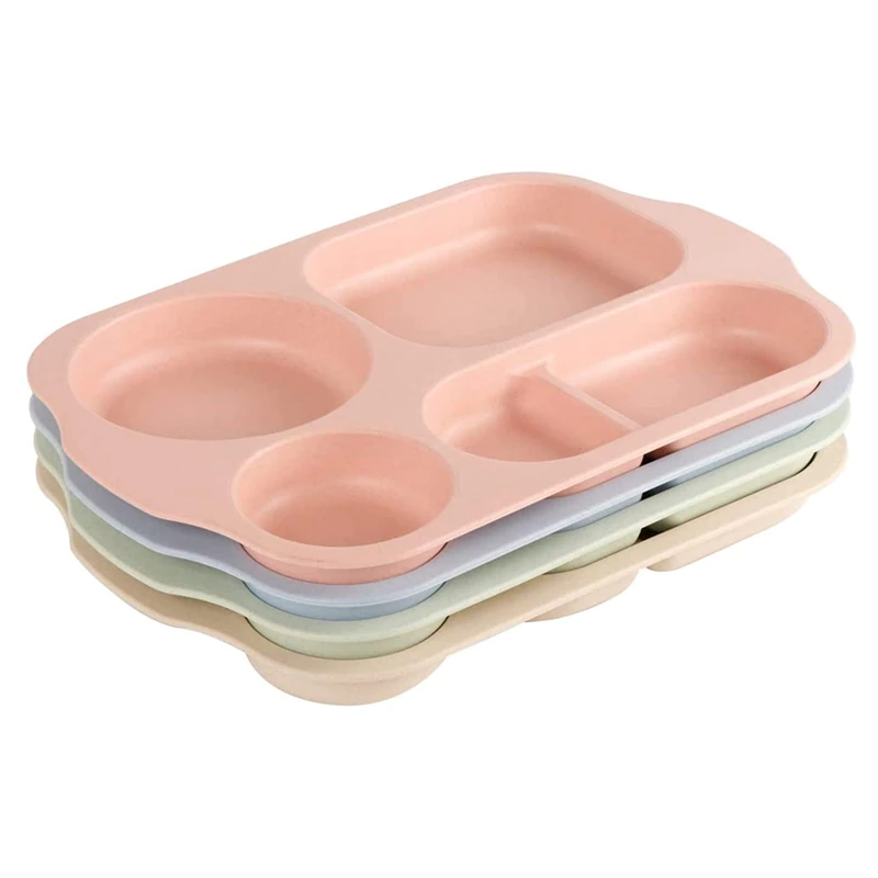 Dinner Plate  Split Plates Compartments Plastic Plate Cutlery for Adults Kids Microwave and Dishwasher Safe