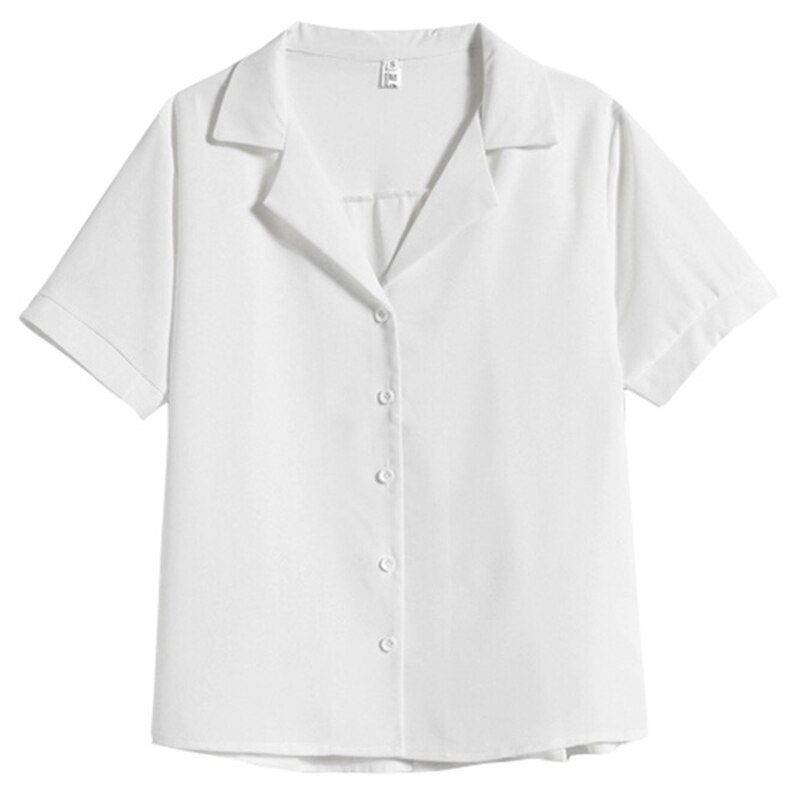 Chiffon Blouse Women Summer Shirts Solid Short Sleeve White Tops V Neck Korean Casual Elegant Female Clothing Blusas