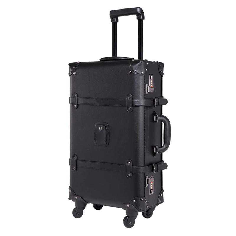 Retro Design High Grade Strong And Sturdy Trolley Boarding Suitcase Travel Waterproof Rolling Luggage Spinner Box