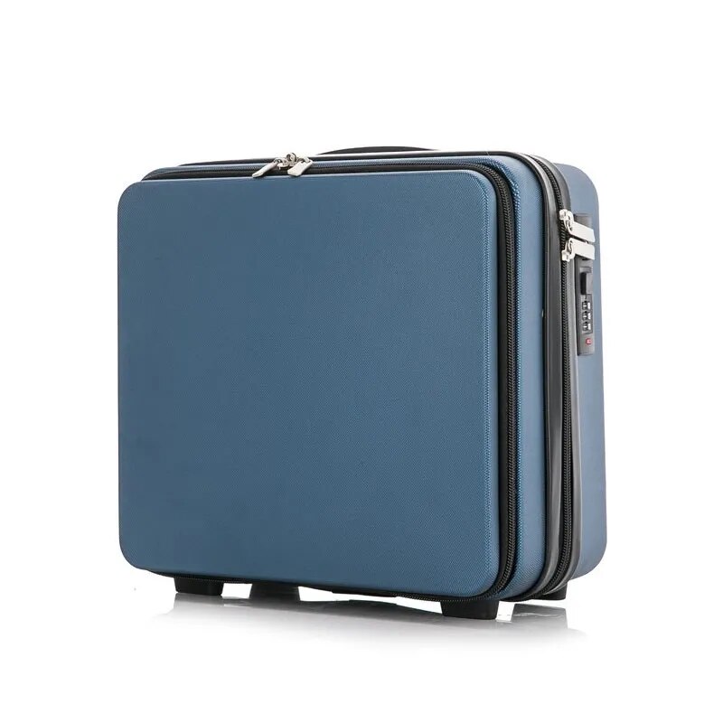 Fashion business suitcase with open lid, portable password travel case, multi-function storage cosmetic case luggage