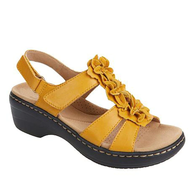 Summer Sandals Women New Flower Wedge Platform Orthopedics Shoes Retro Rome Casual Comfortable Peep Toe Sandalias