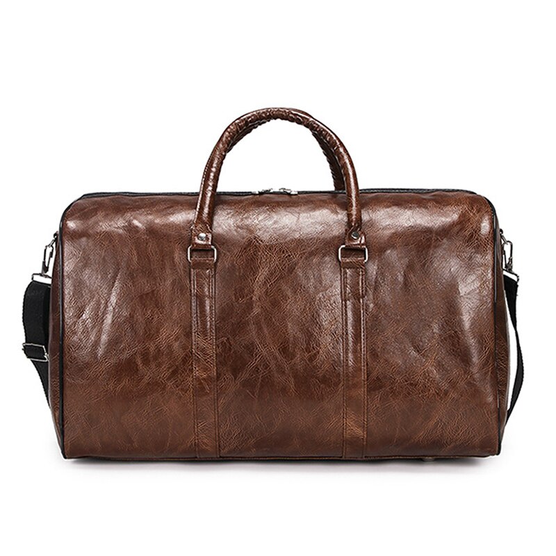 Leather Travel Bag Large Duffle Independent Big Fitness Bags Handbag Bag Luggage Shoulder Bag Black