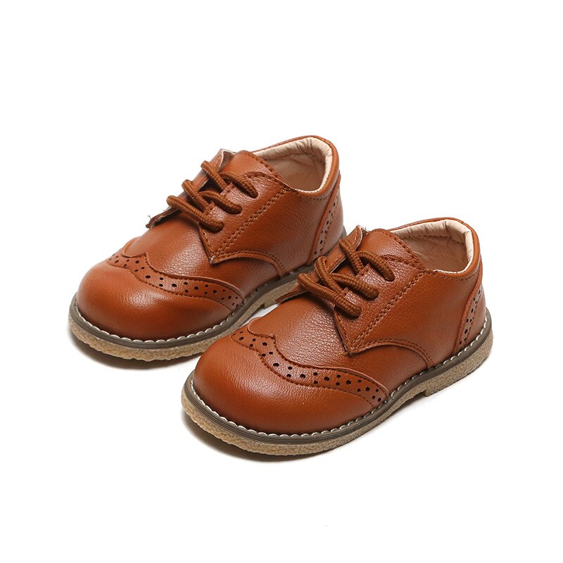 New Children Retro Leather Shoes Boys Girls Breath...