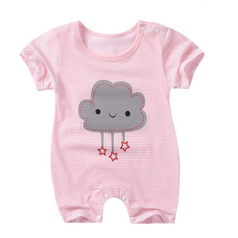 Baby Short-sleeved Jumpsuit Baby Summer Pajamas Cloud Five-star Infant Newborn Summer Clothes