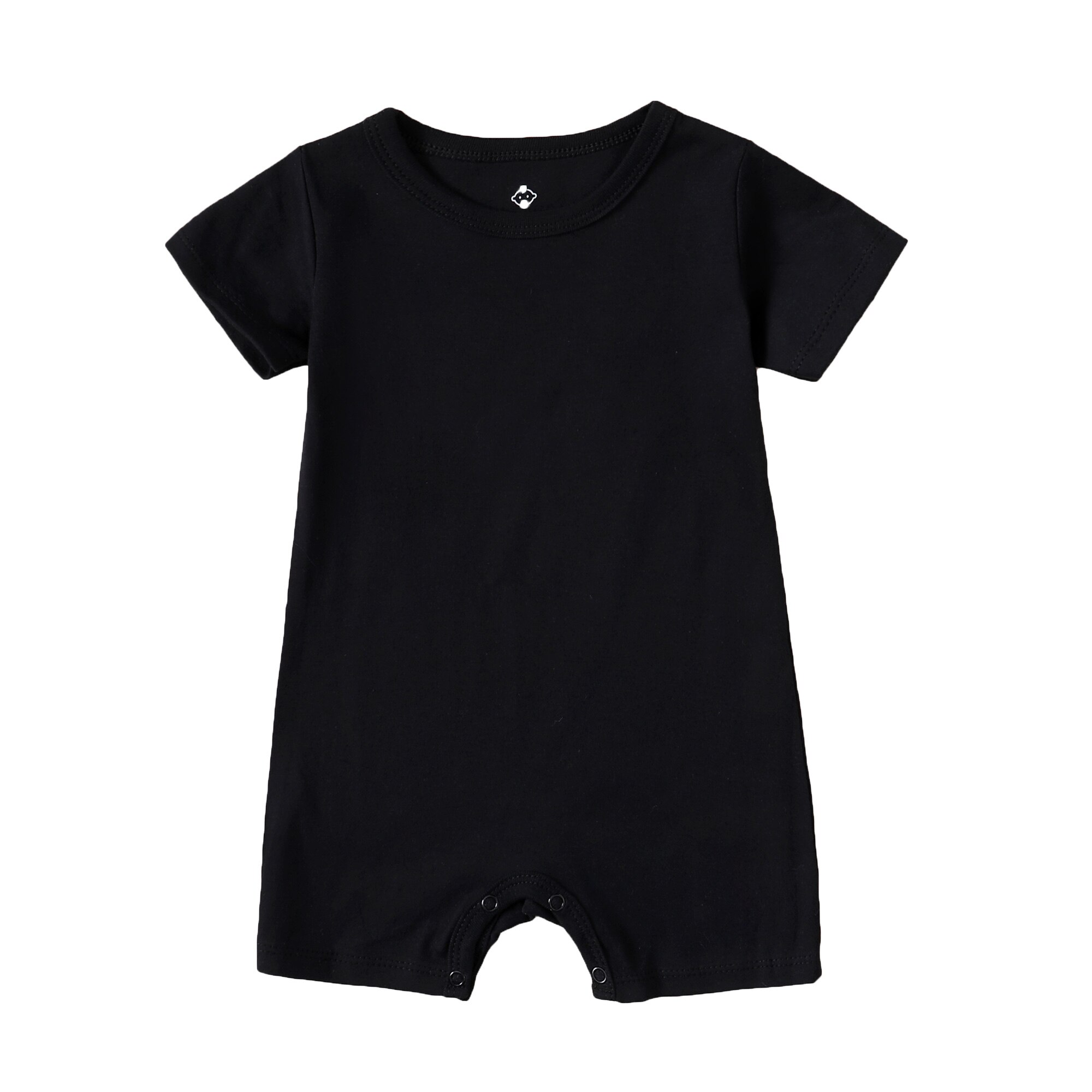 Summer Newborn Baby Clothes Cotton Short Sleeve Baby Knitted Jumpsuit Solid Color Baby Clothes Rompers