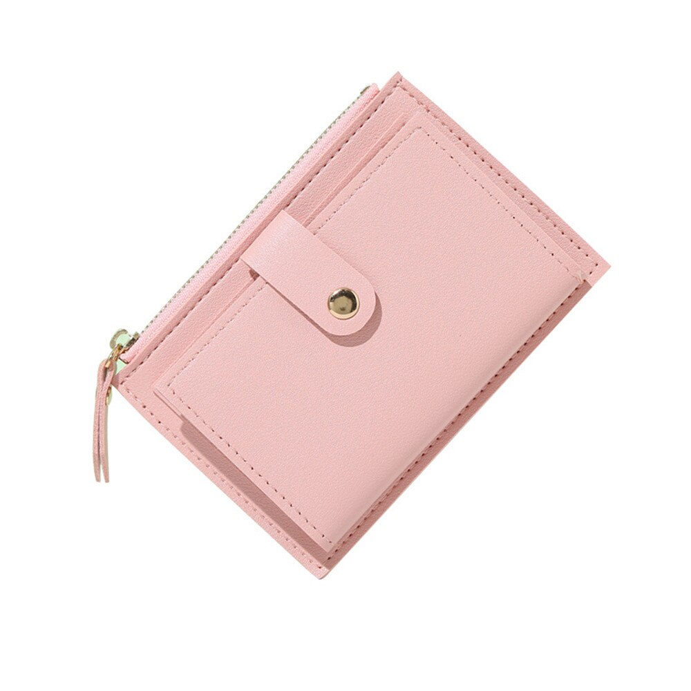 Women Fashion Solid Color Credit Card Id Card Multi-Slot Card Holder Ladies Wallet Casual Pu Leather Mini Coin Purse Wallet Bag