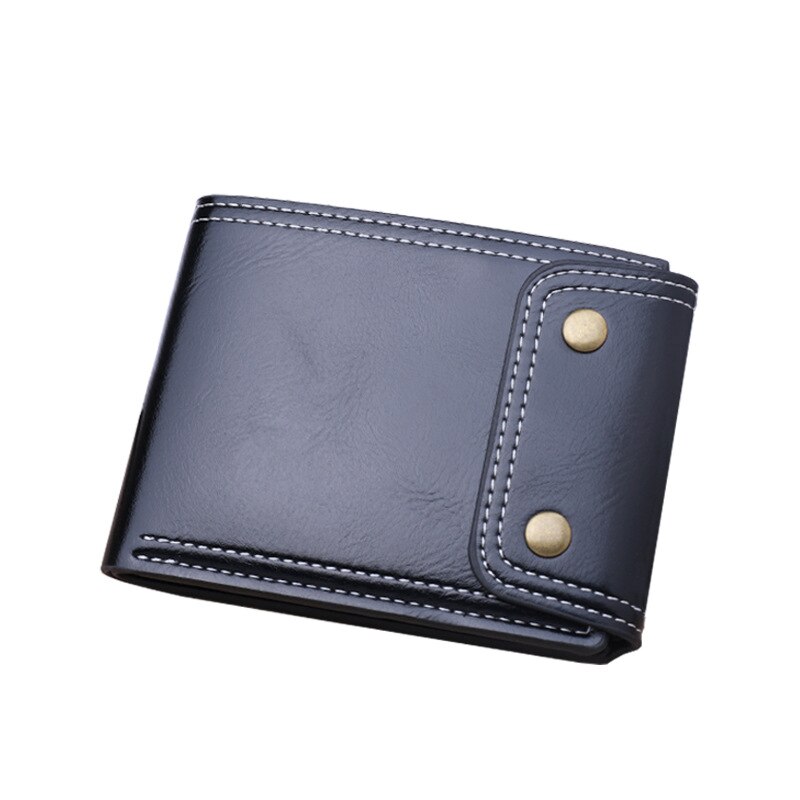 Men Short Pu Leather Wallet Vintage Hasp Male Oil Wax Skin Leather Money Purse Slim Card Holder Solid Simplicity Wallet for Man